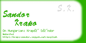 sandor krapo business card